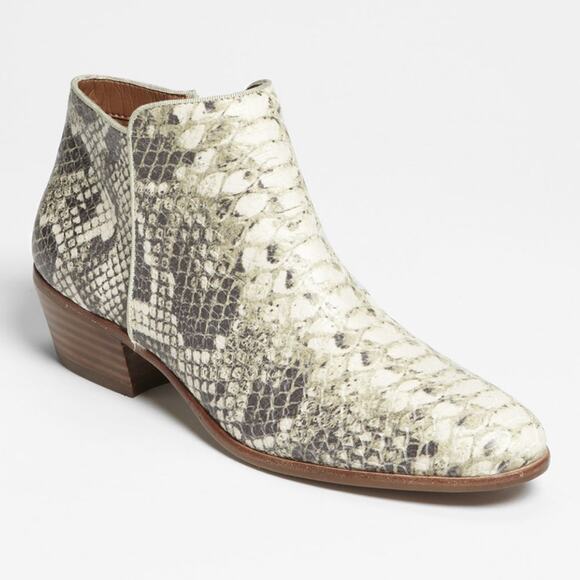Sam Edelman Petty beige/white snakeskin ankle bootie in Rocca python size 9 - Picture 1 of 8